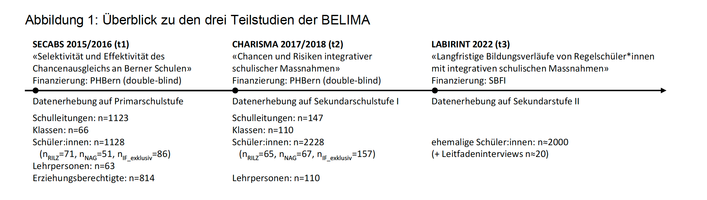 Überblick zu den drei Teilstudien der BELIMA