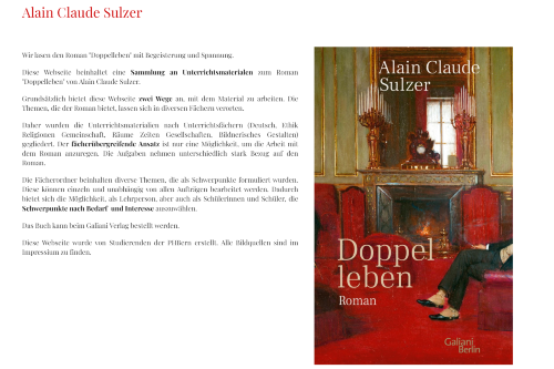 Alain Claude Sulzer, Doppelleben
