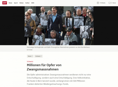 Millionen für Opfer von Zwangsmassnahmen