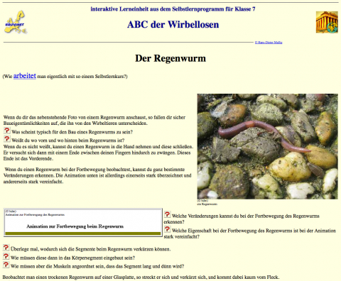 Ideenset Regenwurm Websites ABCWirbellose