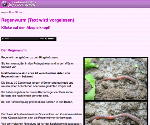 Ideenset Regenwurm Websites OnlineLesetext