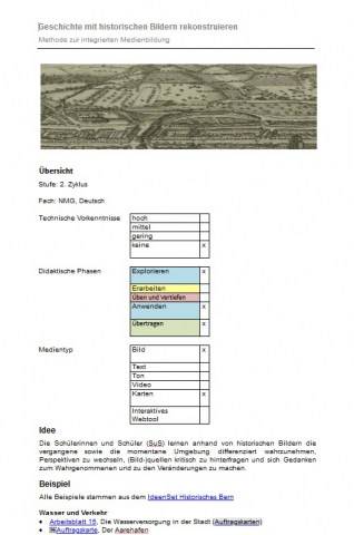 Screenshot Arbeitsblatt Geschichte mit historischen Bildern rekonstruieren