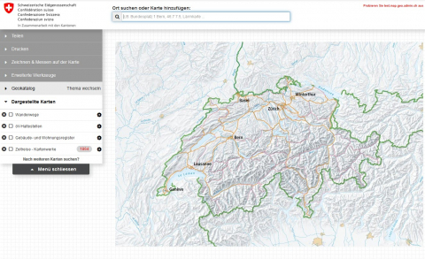 Screenshot Website Geoadmin