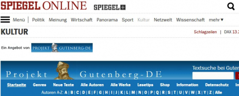 Bild Website Projekt Gutenberg
