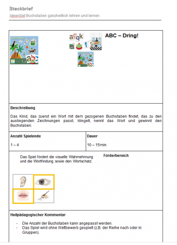 IdeenSet Buchstaben ganzheitlich lehren und lernen ABC Dring