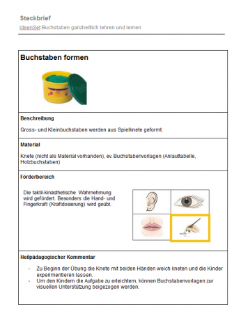 IdeenSet Buchstaben ganzheitlich lehren und lernen Buchstaben aus Knete formen