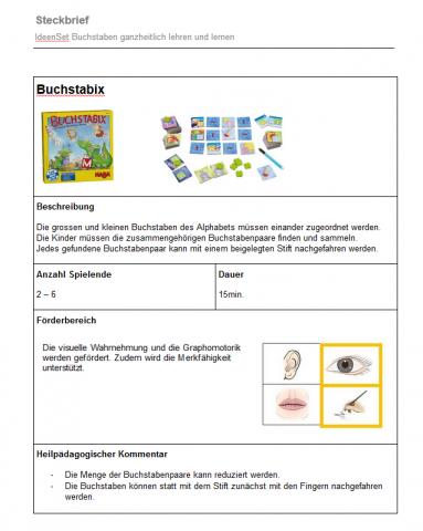 IdeenSet Buchstaben ganzheitlich lehren und lernen Buchstabix