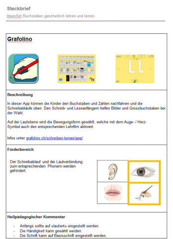 IdeenSet Buchstaben ganzheitlich lehren und lernen Grafolino deutsch