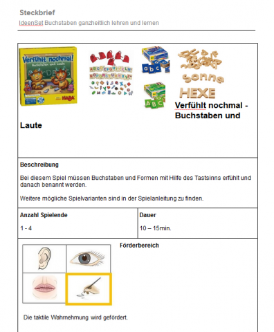 IdeenSet Buchstaben ganzheitlich lehren und lernen verfühlt nochmal Buchstaben und Laute