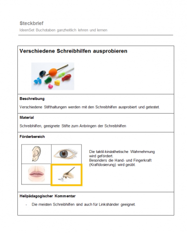 IdeenSet Buchstaben ganzheitlich lehren und lernen verschiedene Schreibhilfen ausprobieren