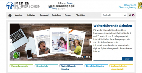 Screenshot Website Medienführerschein