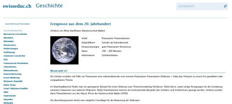 Screenshot Webseite Swisseduc Slidecast erstellen