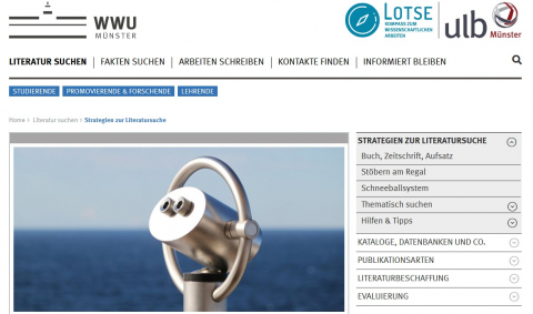 Website Lotse Recherche durchführen