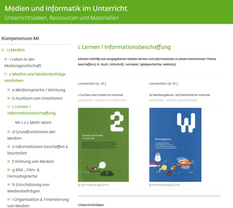 Screenshot Website Medien und Informatik im Unterricht PHSG