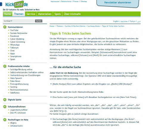 Website Klicksafe