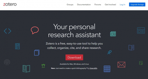 Screenshot Website Zotero