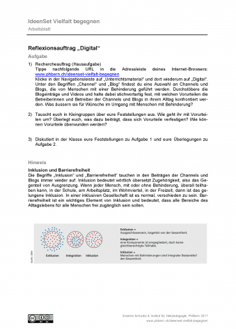 IdeenSet VielfaltBegegnen Digital Reflexionsauftrag