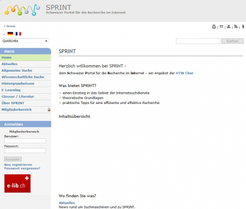 Screenshot Website Sprint