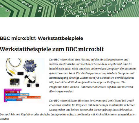 IdeenSet micro:bit Werkstattbeispiele