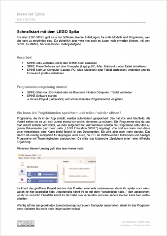 IdeenSet Spike ErsteSchritte