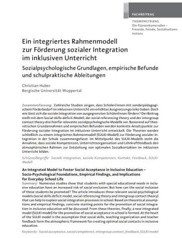 IdeenSet_VielfaltLebenInDerKlasse_RahmenmodellZurFörderungSozialerIntegration