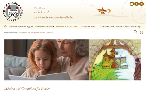 Website Kindermärchen der Märchstiftung