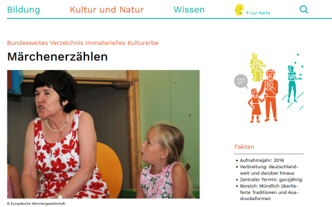 Website Bundesweites Verzeichnis Immaterielles Kulturerbe