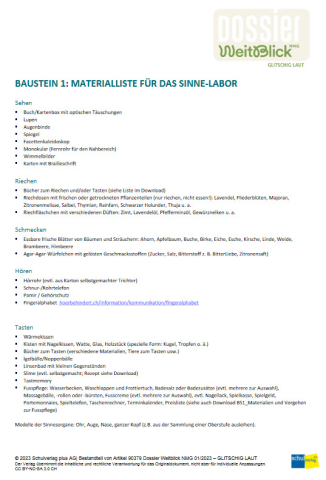 IdeenSet_WeitBlick_GlitschigLaut_MateriallisteFürDasSinnelabor