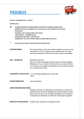 Factsheet Kindergarten - Ideenset Bewegte Schule