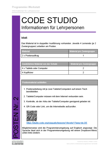 IdeenSet_ProgrammierWerkstatt_InformationenFürLehrpersonen_CodeStudio