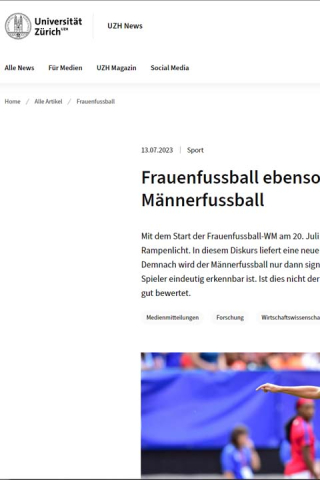 UZH Studie Frauenfussball ebenso gut bewertet wie Männerfussball