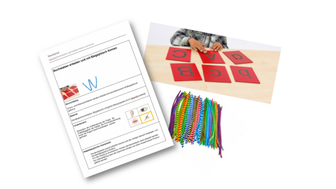 Vorschau des Steckbriefsd sowie Abbildung von Biegeplüsch und der Buchstabenmatten