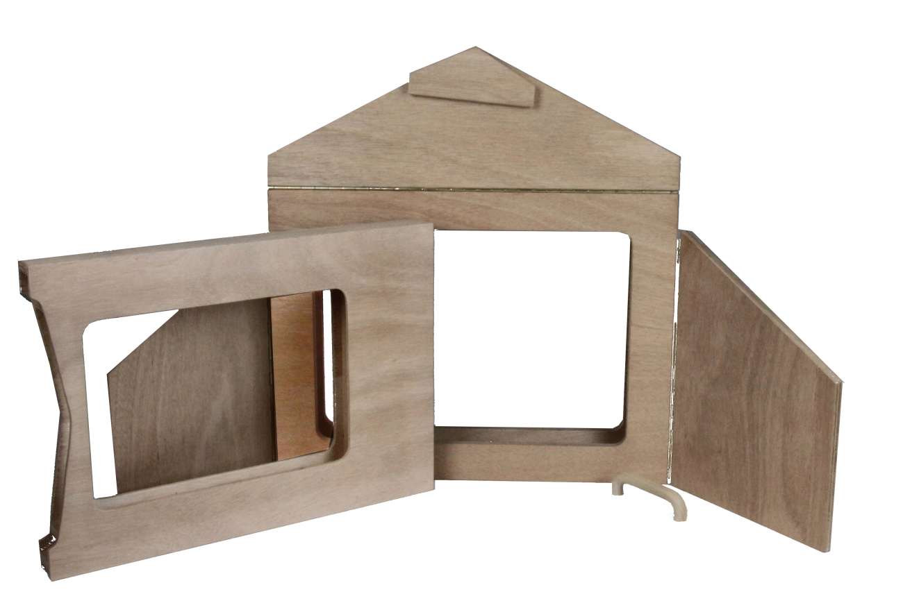 AM8034 Kamishibai Holzrahmen (mit A4 Einlegerrahmen)