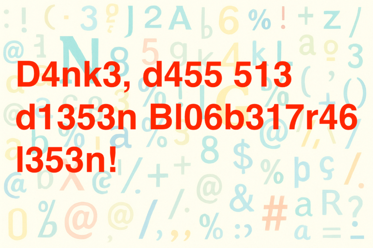 Text codiert mit Leetspeak