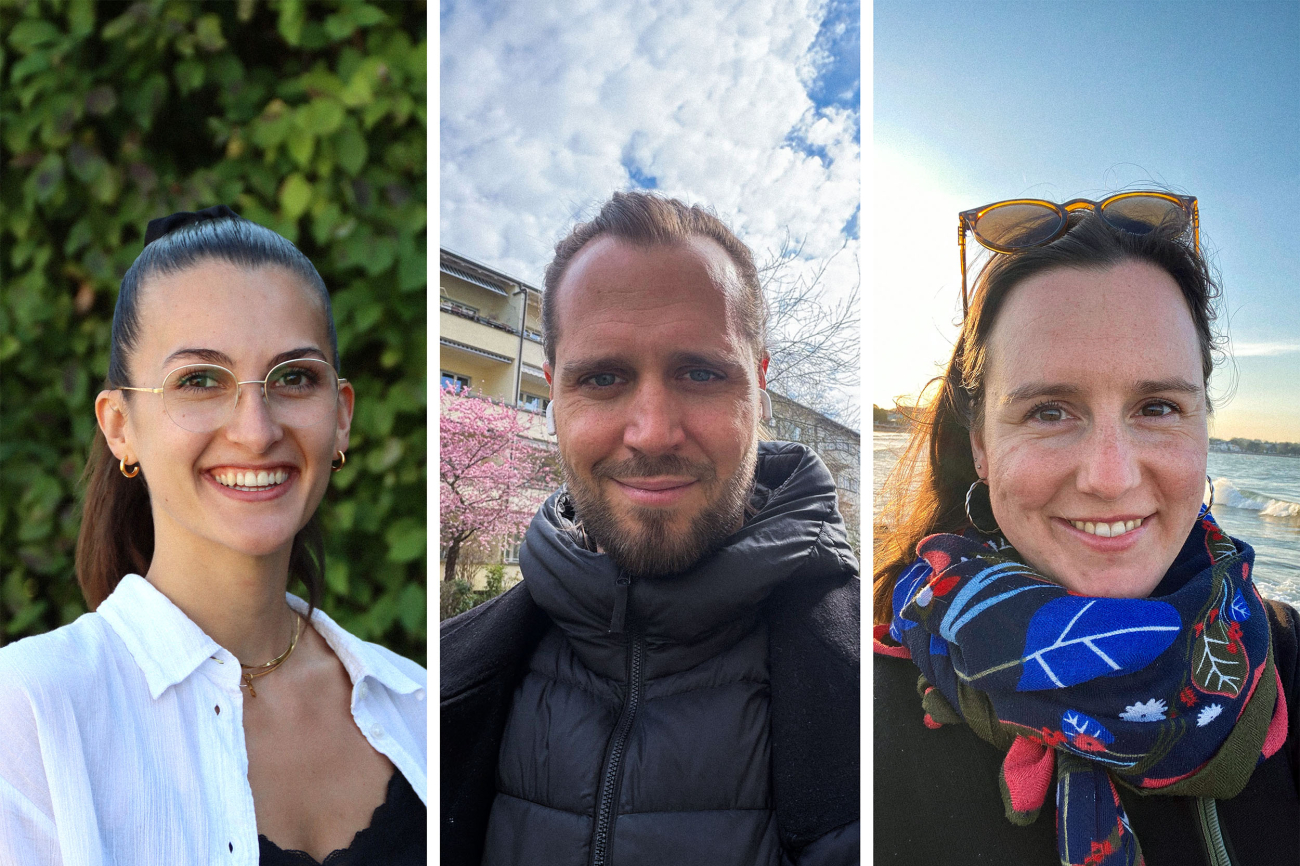 Stefanie Blatter (links), Lars Eckmann und Julia Vulović