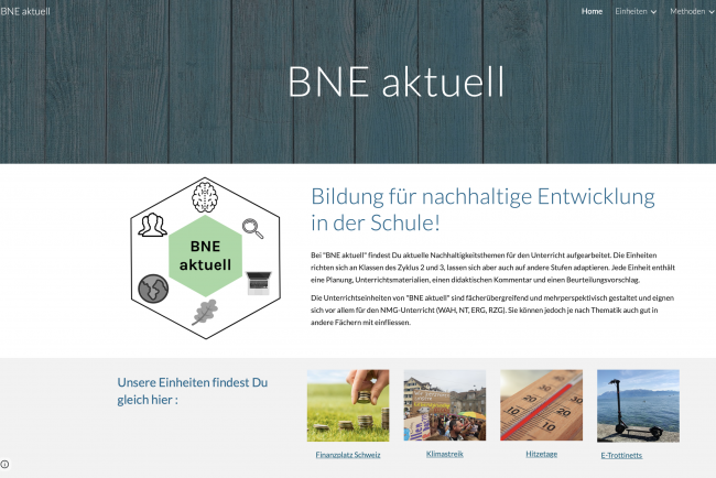 Screenshot des BNE-Plattform