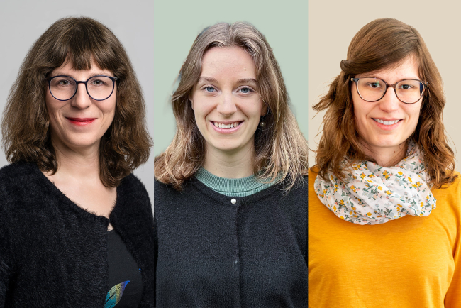 Collage dreier Porträtfotos von Frauen
