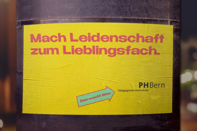 Plakat mit Spruch "Mach Leidenschaft zum Lieblingsfach"